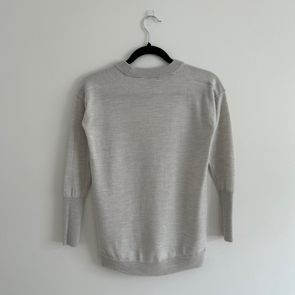 J. Crew Merino Wool Sweater Grey Tunic Crew Neck Long Sleeve Size XXS - Picture 6 of 8